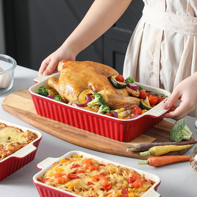Bakeware Set of 4, MALACASA Porcelain Baking Pans Set - Image 7