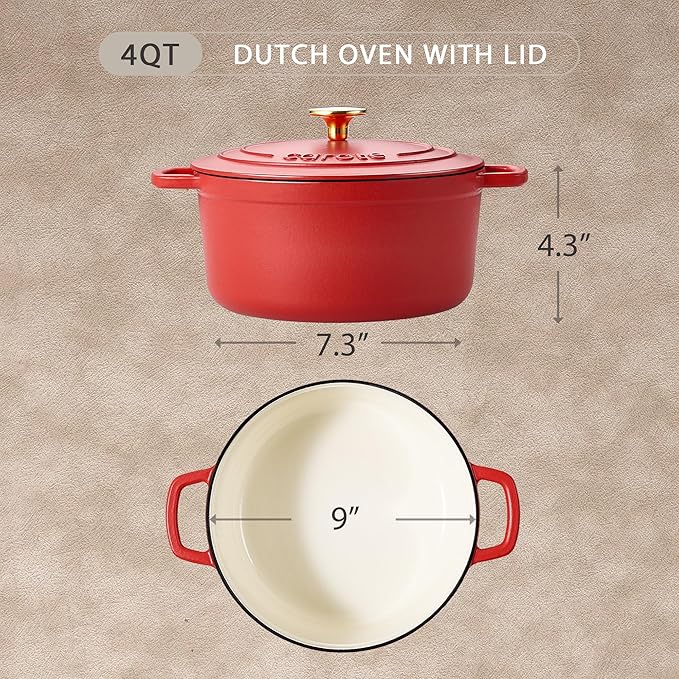 CAROTE Enameled Cast Iron Dutch Oven Pot - Image 2
