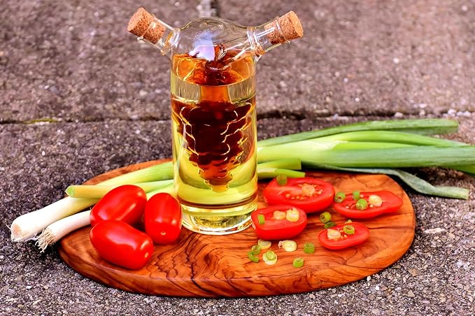 Iconikal 2-in-1 Glass Oil & Vinegar Salad Dressing Cruet Bottle Pourer - Image 2