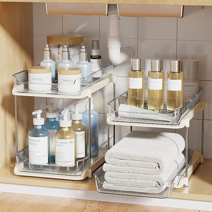Delamu 2-Tier Multi-Purpose Bathroom Under Sink Organizers and Storage - Image 7
