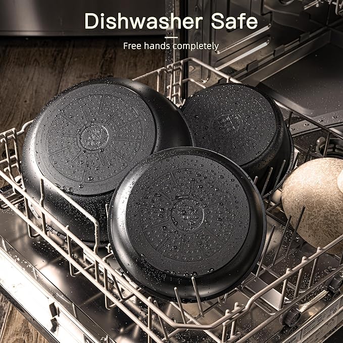 Astercook 21 Pcs Pots and Pans Set Non Stick, Ceramic Cookware Set Detachable - Image 5