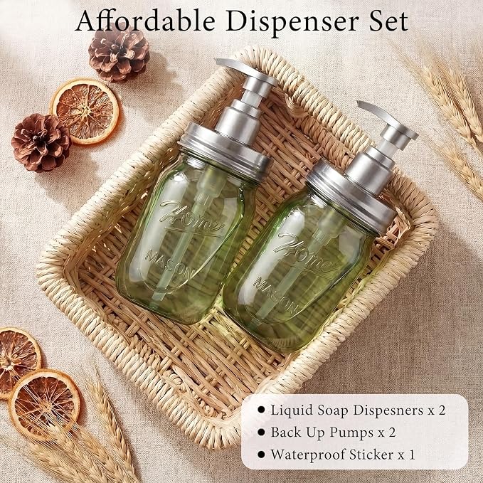 Amolliar Plastic Mason Jar Soap Dispenser - Image 7
