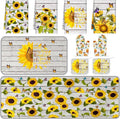 Fourluoo 10 Pcs Sunflower Kitchen Decor Set Butterfly Towels and Rugs Oven by Fourluoo
