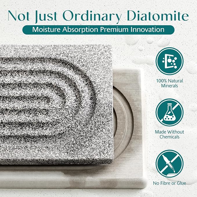 Stone Faucet Mat for Kitchen Sink, Diatomite Stone Drying Mat for Kitchen - Image 2