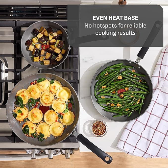 T-Fal Ultimate Hard Anodized Ceramic Nonstick 8 Piece Cookware Set, Oven Safe - Image 7