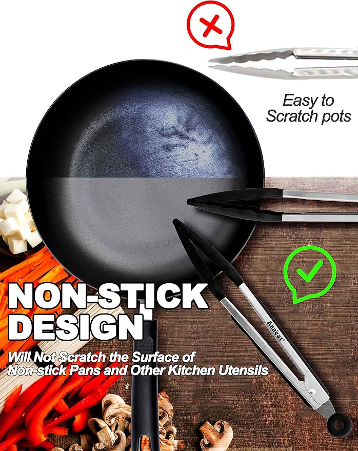 Anaeat Non-Stick Silicone Locking Tong - Image 3