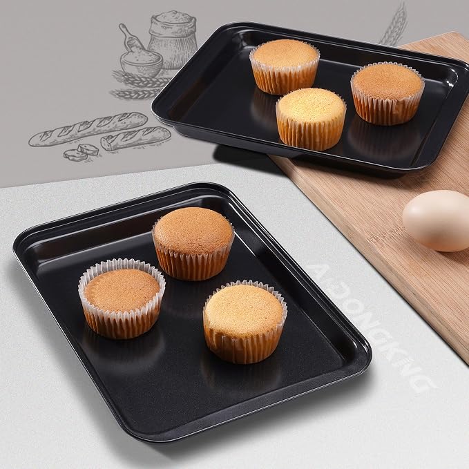 Small Cookie Sheets, Baking Pans, Nonstick Carbon Steel Baking Sheets, 9.5 X - Image 6