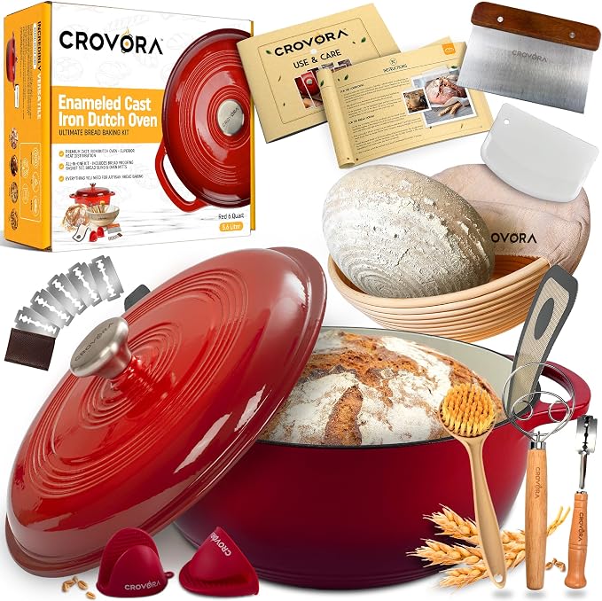 Crovora 6 QT Enameled Cast Iron Dutch Oven by Crovora