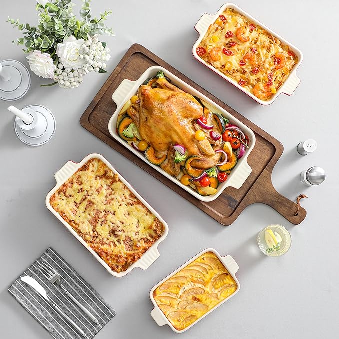 Bakeware Set of 4, MALACASA Porcelain Baking Pans Set - Image 5