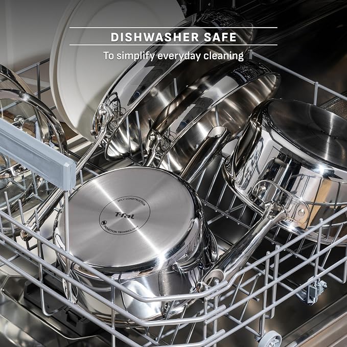 T-fal Pro Tri-Ply Stainless Steel Cookware Set 13 Piece Induction Compatible - Image 9