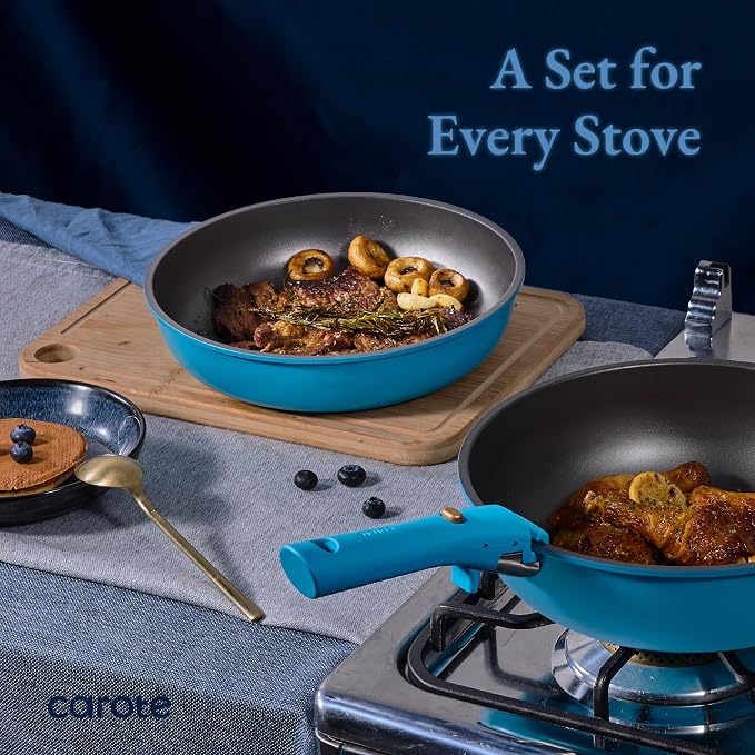 CAROTE 21pcs Pots and Pans Set, Nonstick Cookware Set Detachable Handle - Image 4