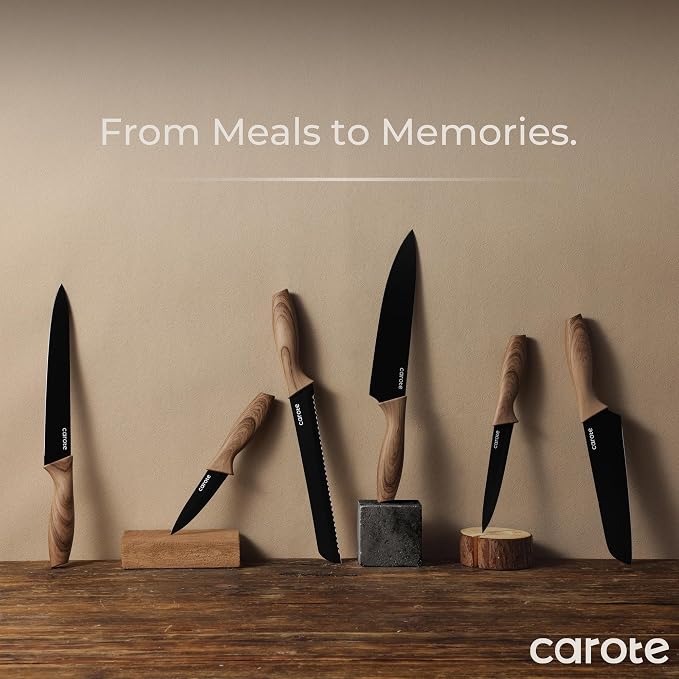 CAROTE 12PCS Knife Set, Stainless Steel Kitchen Knife Set - Image 7
