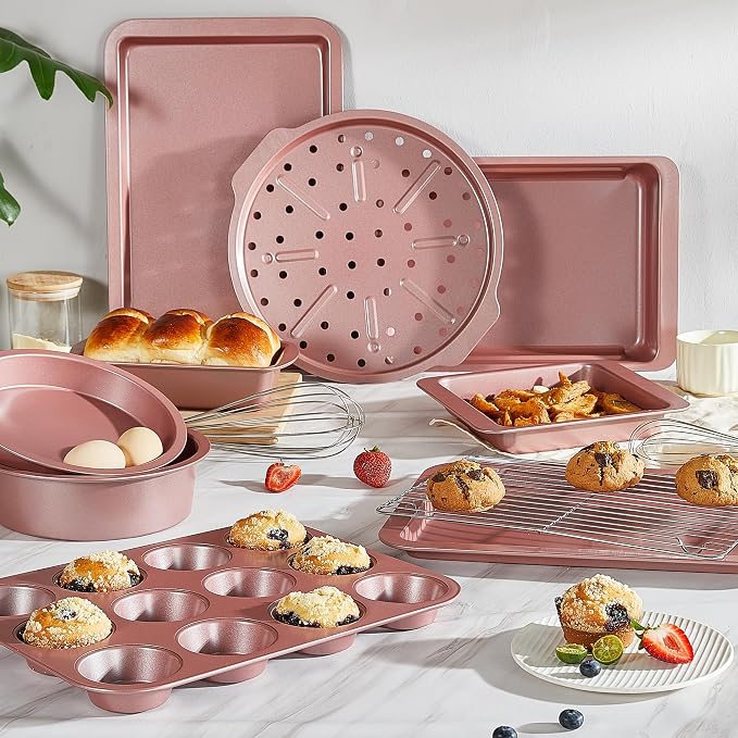 HONGBAKE Bakeware Sets, Baking Pans Set, Nonstick Oven Pan - Image 2