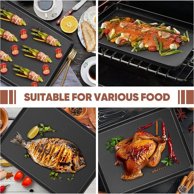 E-far Baking Sheet Set of 2, Nonstick Carbon Steel Baking Trays - Image 4