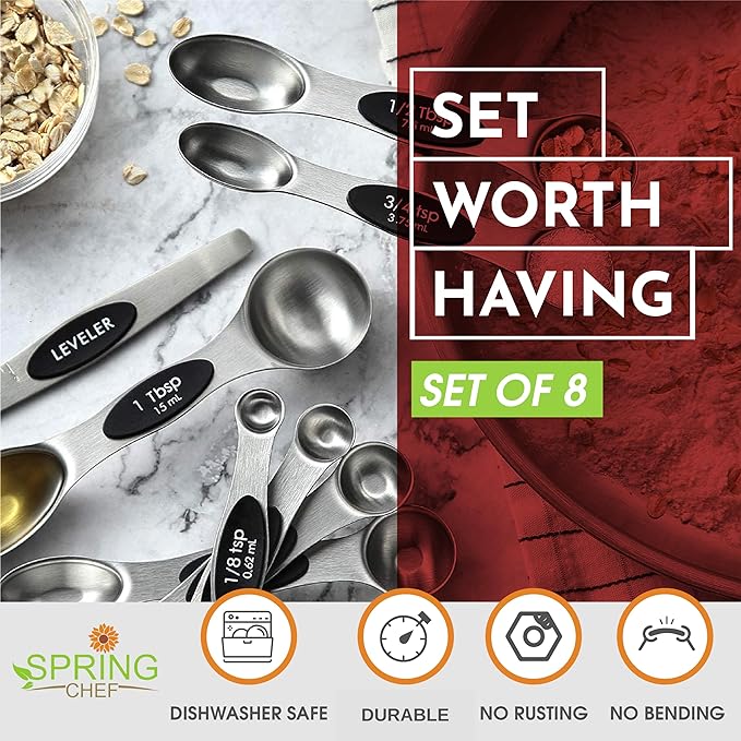 Spring Chef Stainless Steel Magnetic Measuring Spoons Set - Image 4