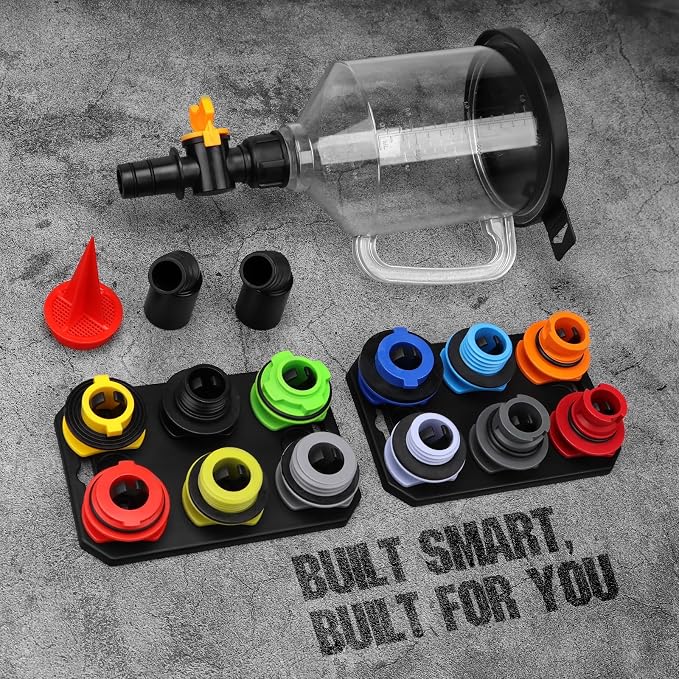 18-Piece No Spill Engine Oil Funnel Kit, 1.59QT/ 1.5L Automotive Coolant Funnel - Image 6