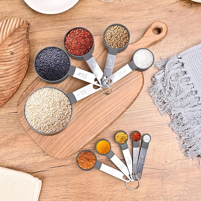 Measuring Cups and Spoons Set of 10 Pieces, Nesting Measure Cups Spoons - Image 6