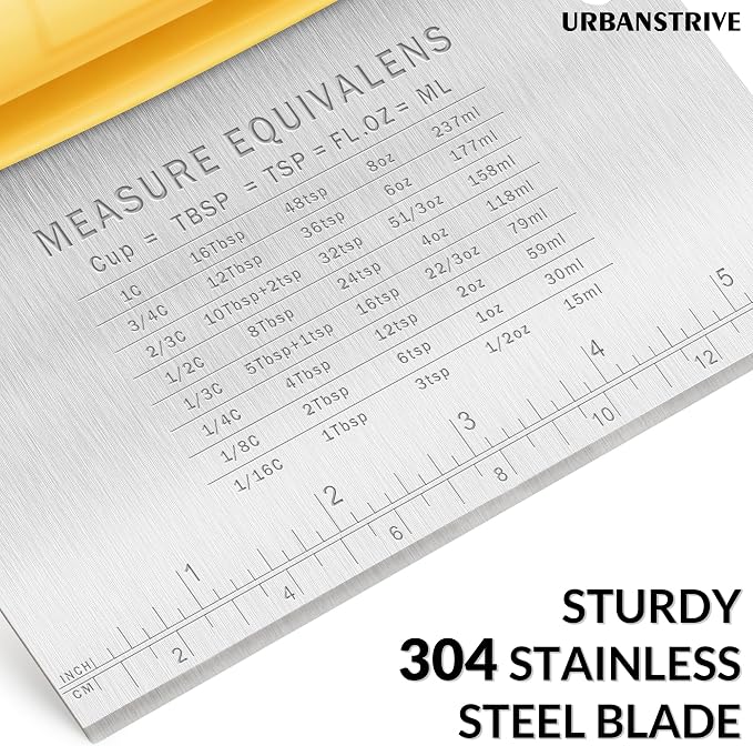 Urbanstrive Bench Scraper for Baking, Stainless Steel Dough Cutter and Scraper - Image 5