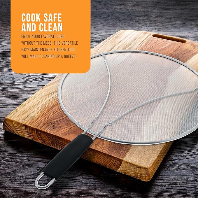 U.S. Kitchen Supply Stainless Steel Splatter Guard 13" Fine Mesh Cover - Image 7