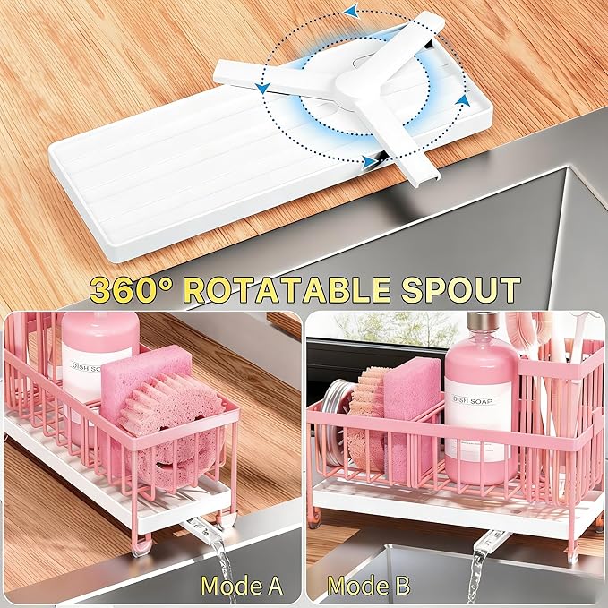 Cisily Sponge Holder for Kitchen Sink, Sink Caddy Organizer - Image 3