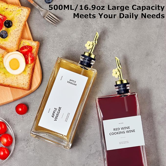 Olive Oil Dispenser Bottle for Kitchen, 16.9 oz/ 500 ml Vinegar Dispenser - Image 4