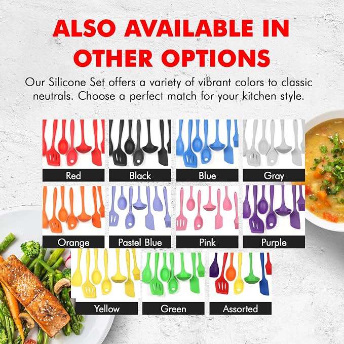 Chef Craft Premium Silicone Kitchen Tool and Utensil Set, 7 Piece - Image 7