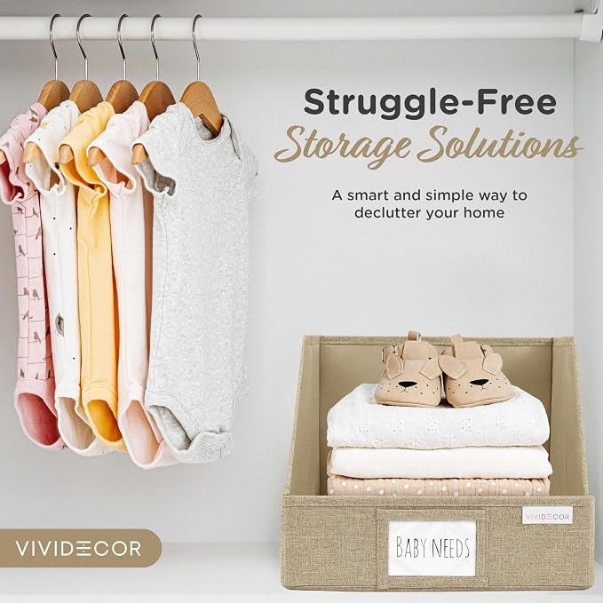 VIVIDECOR Open Front Storage Cubes 12x12x10 – Trapezoid Closet Shelf Bins - Image 7