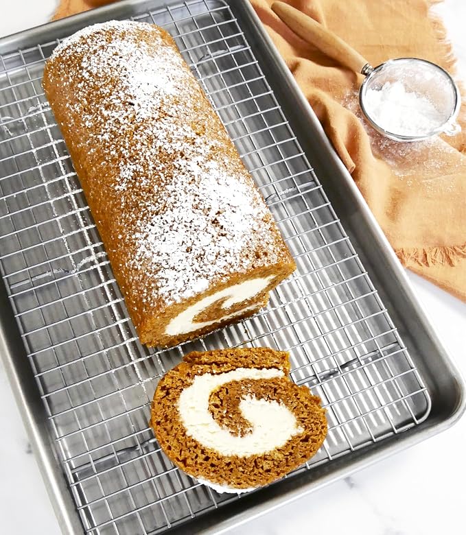 USA Pan Jelly Roll Baking Pan and Bakeable Cooling Rack, Nonstick Commercial - Image 2