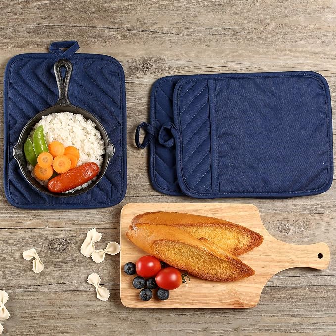 Cotton Pocket Pot Holders Machine Washable Heat Resistant Hot Pads - Image 5