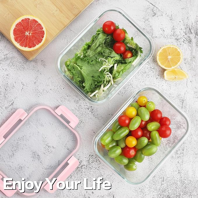 10 Pack Borosilicate Glass Meal Prep Containers - Image 2