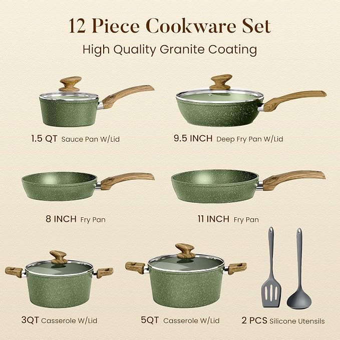 Kitchen Academy Non Toxic Pots and Pans Set Non Stick - Image 7