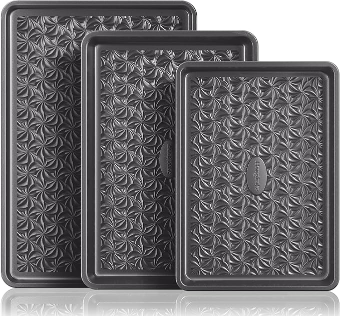 HONGBAKE Nonstick Baking Sheet Pan Set of 3, Cookie Sheets by HONGBAKE