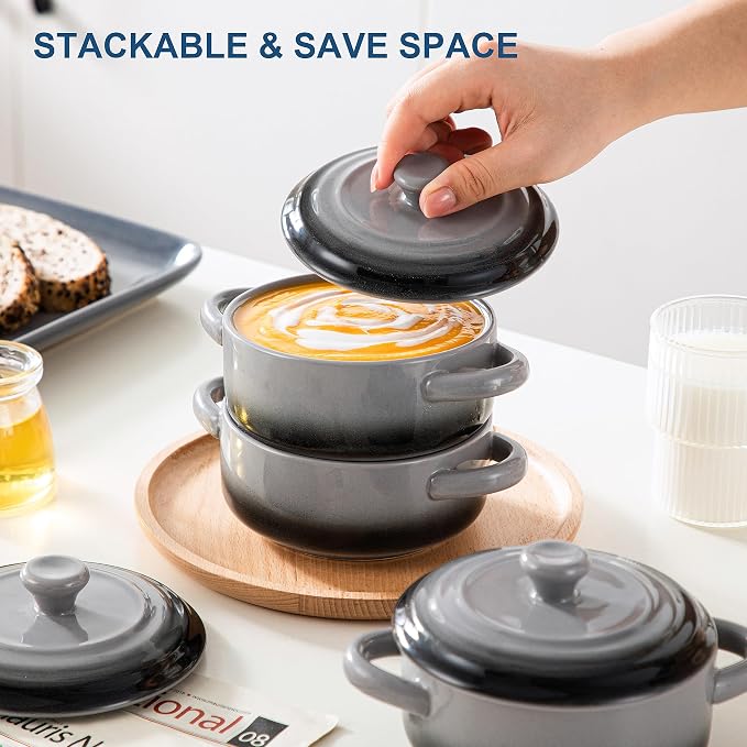 LOVECASA Mini Cocotte with Lid, 12 OZ Small Casserole Dish - Image 5