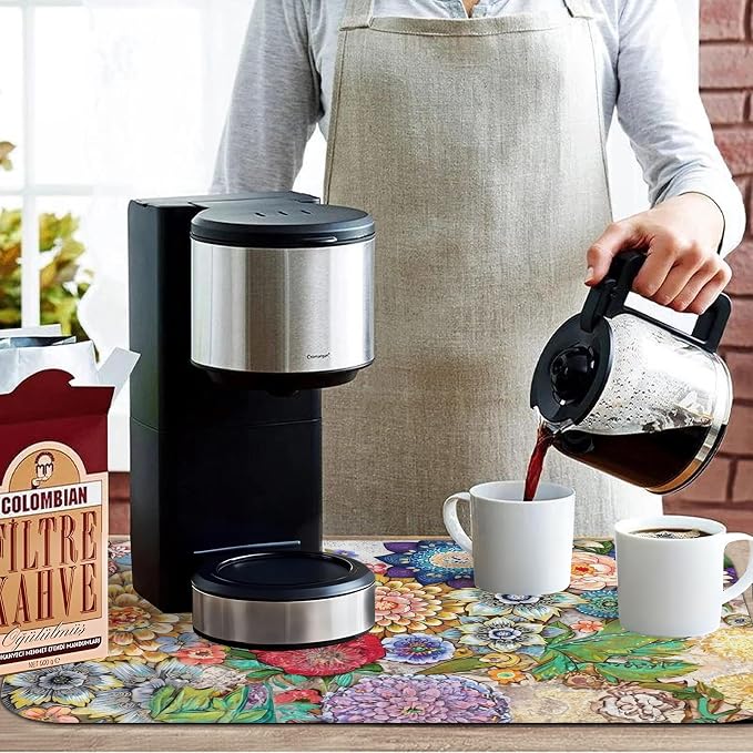 Kitchen Countertop Dish Drying Mat, Super Absorbent Coffee Bar Mat - Image 8