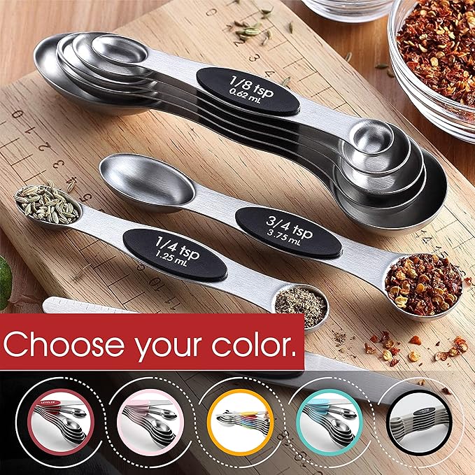 Spring Chef Stainless Steel Magnetic Measuring Spoons Set of 8 - Image 6