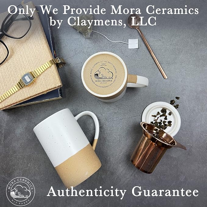 Mora 12oz Ceramic Tea Cup with Infuser, Lid - Image 8
