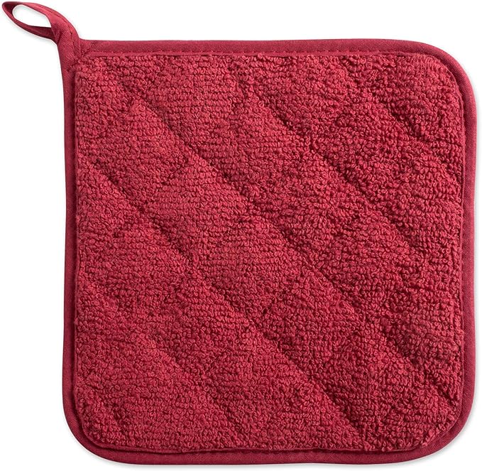 DII Basic Terry Collection Quilted 100% Cotton, Barn Red, 3 Piece - Image 2