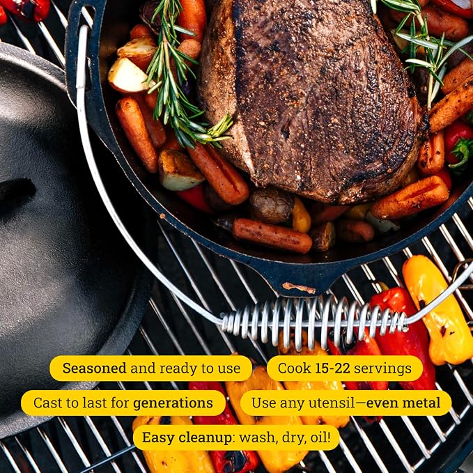 Lodge 9 Quart Pre-Seasoned Cast Iron Dutch Oven - Image 2