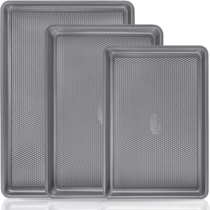 HONGBAKE 3 Pack Nonstick Ceramic Baking Sheet Pan Set by HONGBAKE