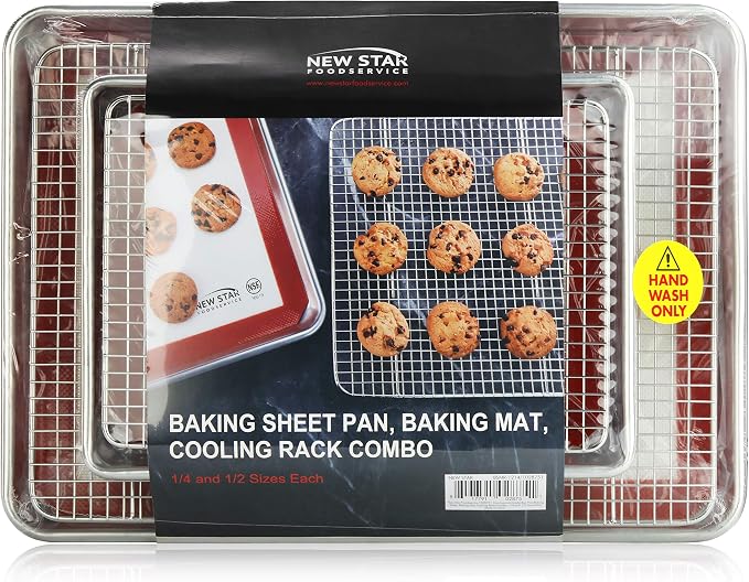 New Star Foodservice 1028751 Commercial-Grade Bun Pan/Baking Sheet, Baking Mat by NewStarFoodservice