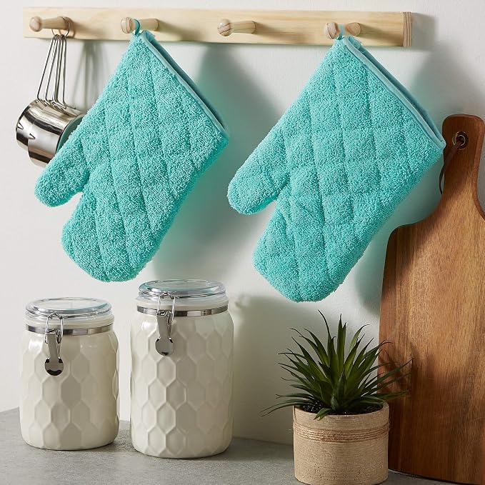 DII Basic Terry Collection 100% Cotton Quilted, Oven Mitt, 2 Piece - Image 7