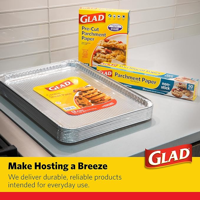 Glad Disposable Bakeware Aluminum Rectangular Cookie Sheets - Image 5