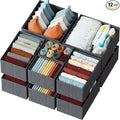 Drawer Organizer Set of 12 Dark Grey by Neaterize