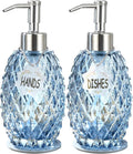 MALACHI Soap Dispenser Set, Crystal-Textured Diamond Glass by MALACHI