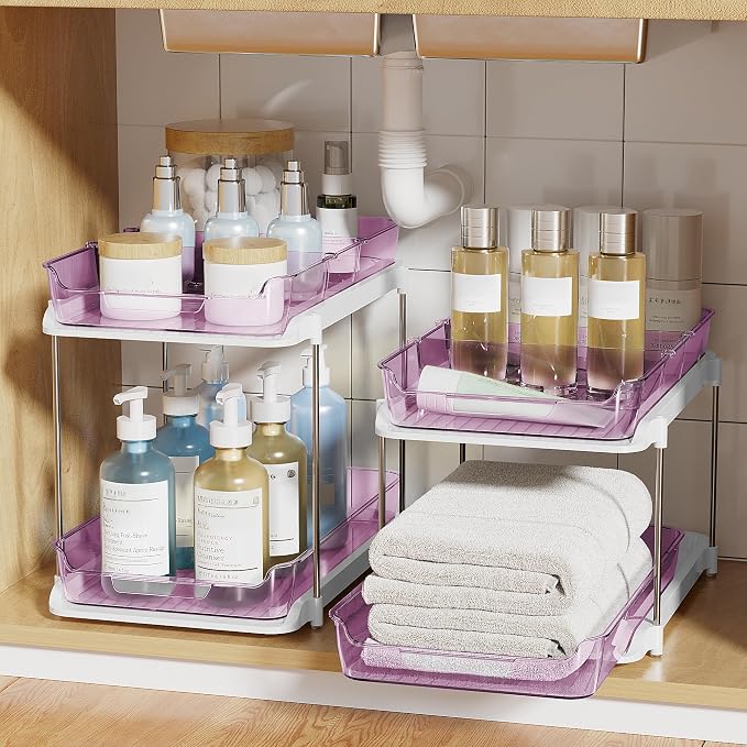 Delamu 2-Tier Multi-Purpose Bathroom Under Sink Organizers and Storage - Image 7