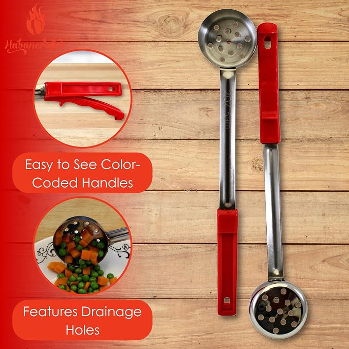 2 Ounce Slotted Stainless Steel Portion Control Ladle Spoon - Image 2