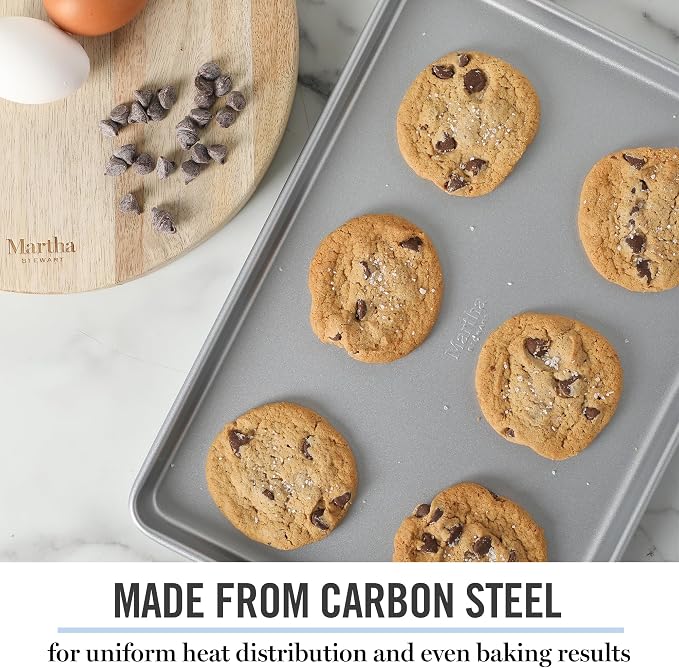 Martha Stewart Gallen 13x9 Inch Nonstick Carbon Steel Cookie Sheet - Image 4