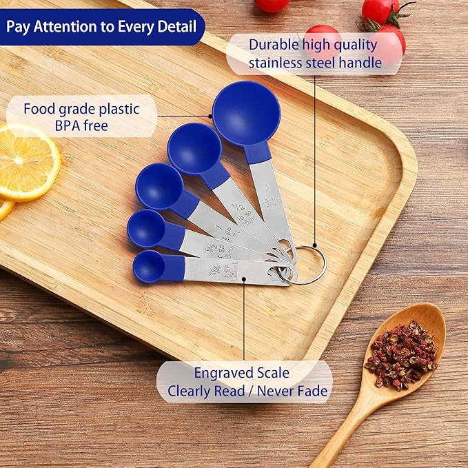 Measuring Cups and Spoons Set of Huygens Kitchen Gadgets 10 Pieces, Stackable - Image 3