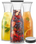 JoyJolt Glass Carafe with Lid, Iced Tea, Milk – Dishwasher Safe Beverage Drink by JoyJolt