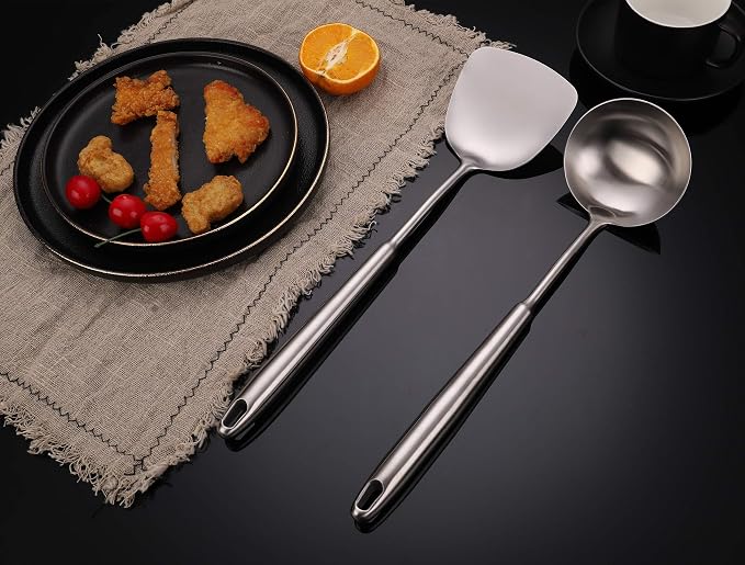 FJNATINH Wok Spatula and Soup Ladle Set - Image 4